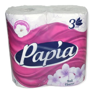 Туалетная бумага Папия Цветы Бали  3сл 4р.